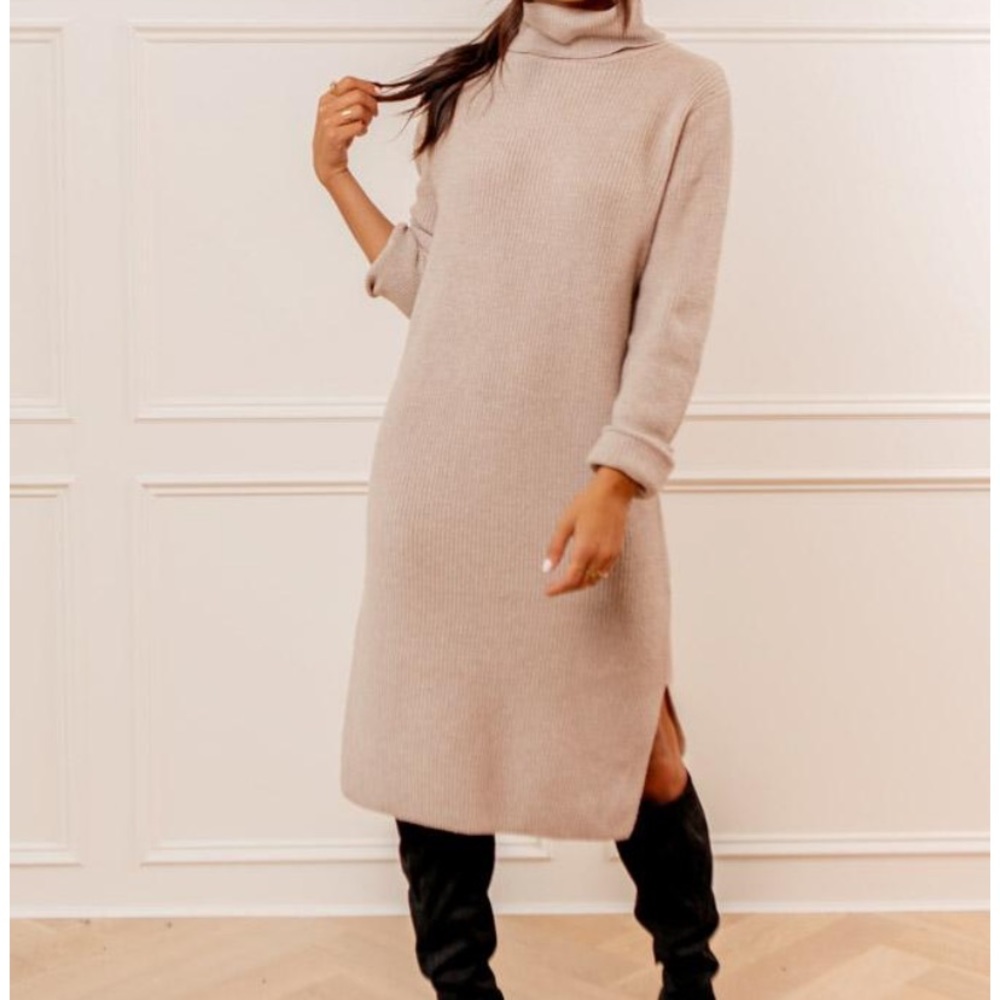 Turtle Neck Sweater Dress